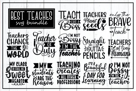Best Teacher Svg Quotes Bundle for Graphics & Crafts