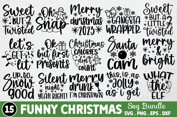 Funny Christmas SVG Bundle for Crafts and Graphics