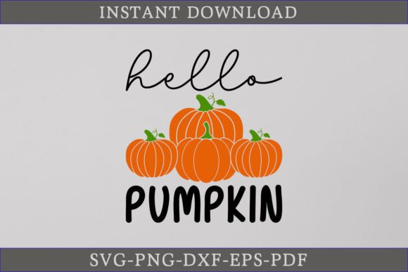 Hello Pumpkin SVG Cut File for Fall Crafts and Graphics