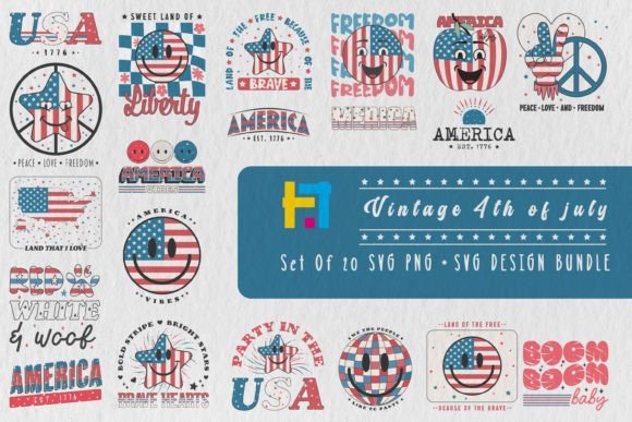 Vintage 4th of July SVG Design Bundle for Crafts & Graphics